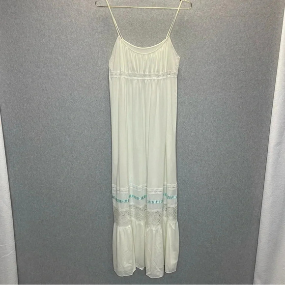 VTG Gossard Atremis Cottagecore Prairie Empire Waist Lace Tiered Slip Dress - Picture 6 of 7